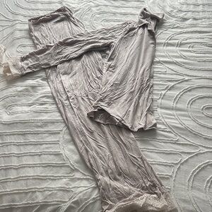 Victoria's Secret Cream Pajama Set with Lace Trim